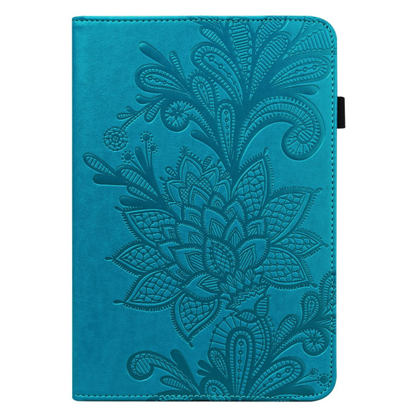 Lenovo M10 Plus 10.6 3rd Gen 2022 Lace Flower Embossing Pattern Leather Tablet Case(Blue)