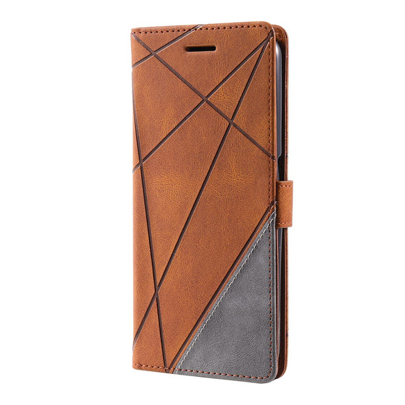 OPPO Realme 9i Skin Feel Splicing Leather Phone Case(Brown)