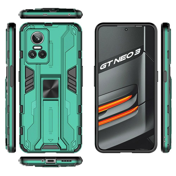 OPPO Realme GT Neo3 5G China Supersonic PC + TPU Shock-proof Protective Phone Case with Holder(Green)