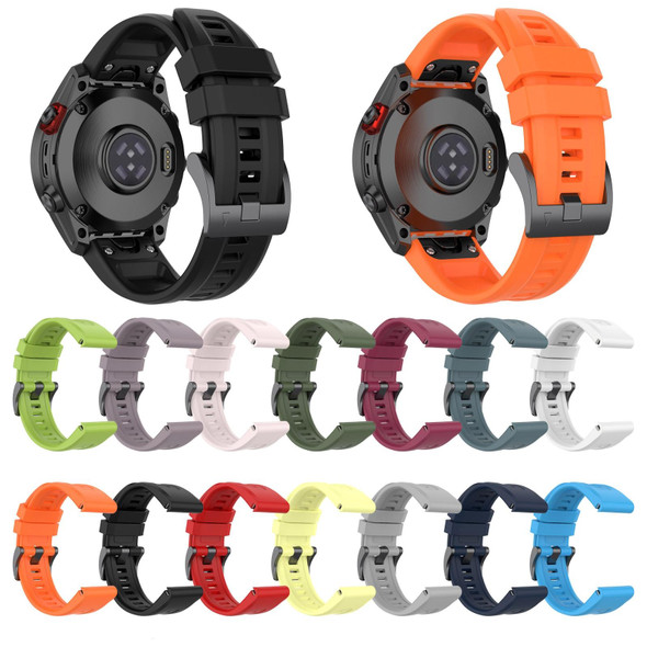 Garmin Fenix 3 HR 26mm Silicone Sport Pure Color Watch Band(Black)