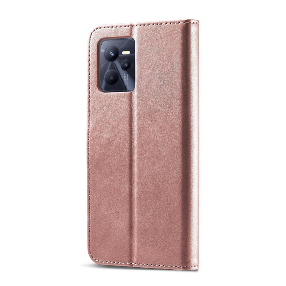 OPPO Realme C35 LC.IMEEKE Calf Texture Leather Phone Case(Rose Gold)