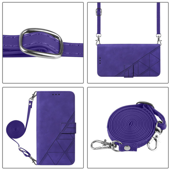 OPPO Reno5 Pro+ 5G / Find X3 Neo Crossbody 3D Embossed Flip Leather Phone Case(Purple)