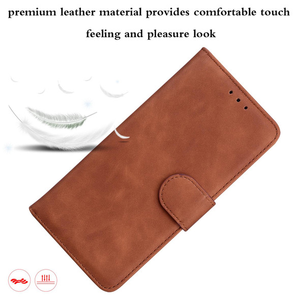 OPPO Realme C12/Realme Narzo 20 Skin Feel Pure Color Flip Leather Phone Case(Brown)