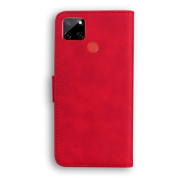 OPPO Realme C12/Realme Narzo 20 Skin Feel Pure Color Flip Leather Phone Case(Red)