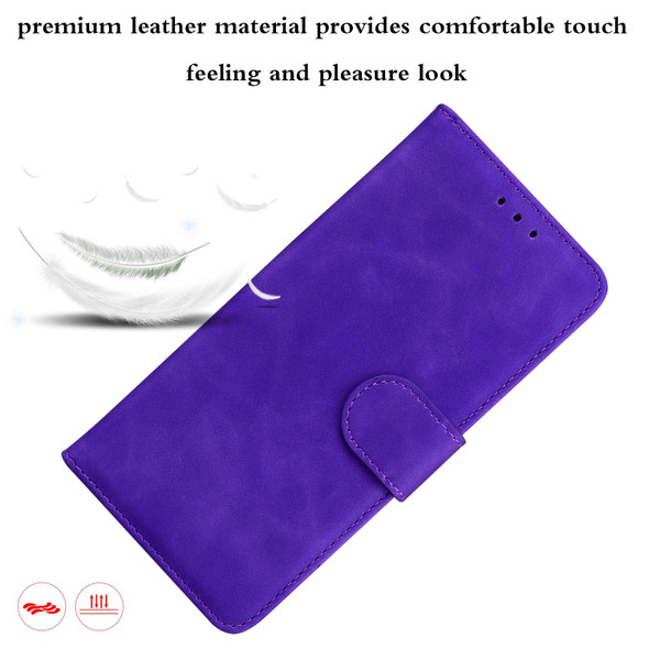 OPPO Reno6 Pro+ Skin Feel Pure Color Flip Leather Phone Case(Purple)