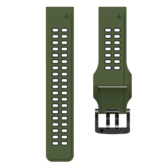 Garmin Fenix 6 Quick Release Double Row Silicone Watch Band(Army Green Black)