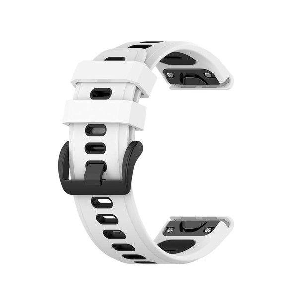 Garmin Fenix 6X Two-color Silicone Watch Band(White Black)