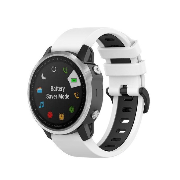 Garmin Fenix 6X Two-color Silicone Watch Band(White Black)