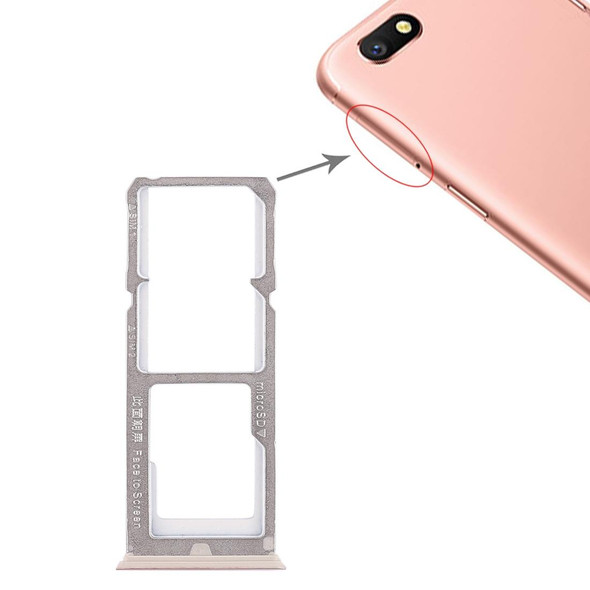 2 x SIM Card Tray + Micro SD Card Tray for OPPO A77(Rose Gold)