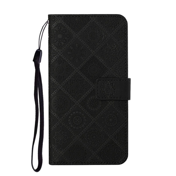 OPPO Reno6 Pro 5G Ethnic Style Embossed Pattern Leather Phone Case(Black)