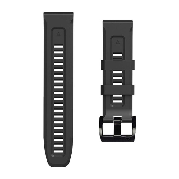 Garmin Fenix 7X / 6X / 5X 26mm Black Buckle Silicone Watch Band(Black)