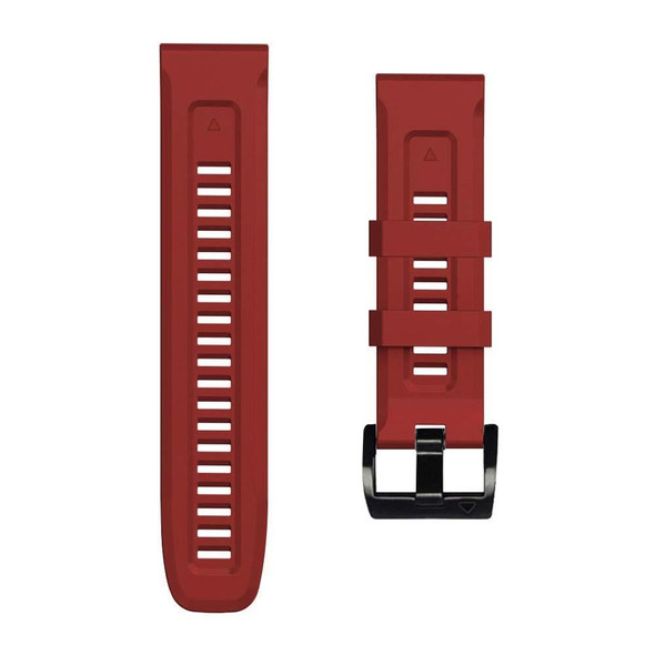 Garmin Fenix 7 / 6 Pro / 5 Plus 22mm Black Buckle Silicone Watch Band(Dark Red)