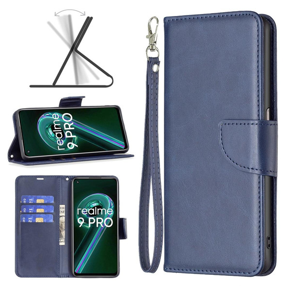 OPPO Realme 9 Pro Retro Lambskin Texture Leather Phone Case(Blue)