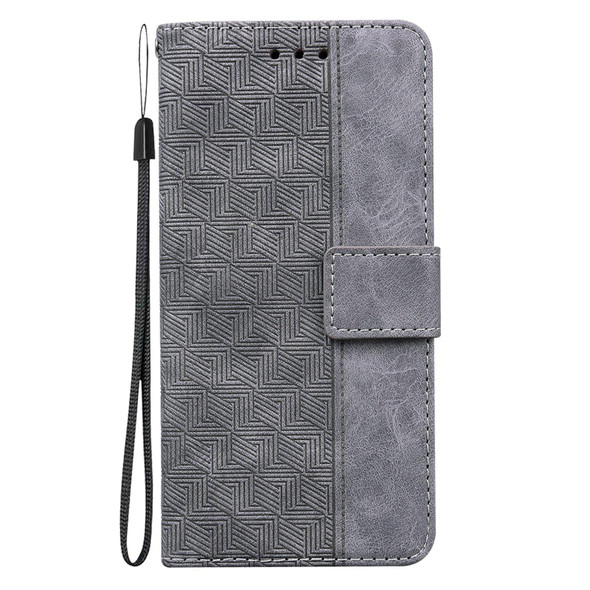 OPPO Realme Narzo 50i Geometric Embossed Leather Phone Case(Grey)