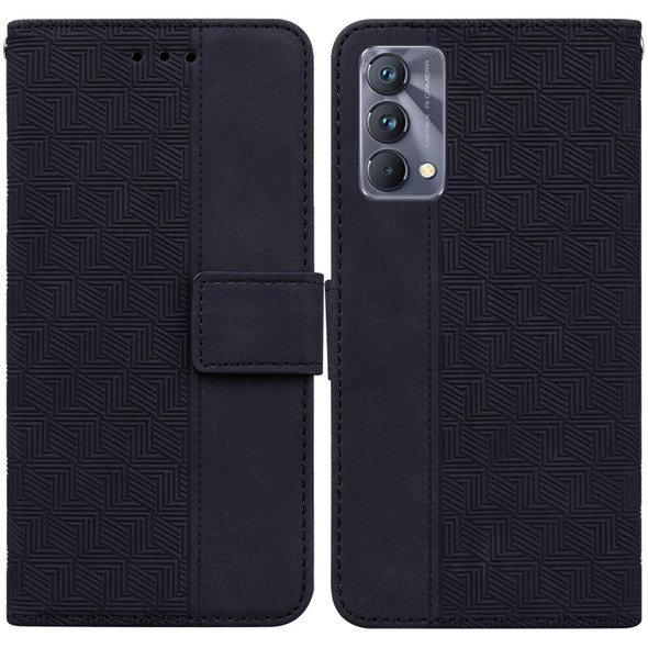 OPPO Realme GT Master / Q3 Pro 5G Geometric Embossed Leather Phone Case(Black)