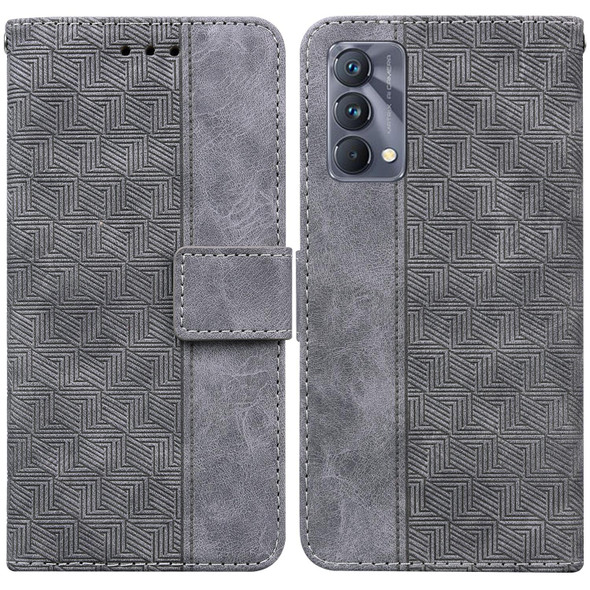 OPPO Realme GT Master / Q3 Pro 5G Geometric Embossed Leather Phone Case(Grey)