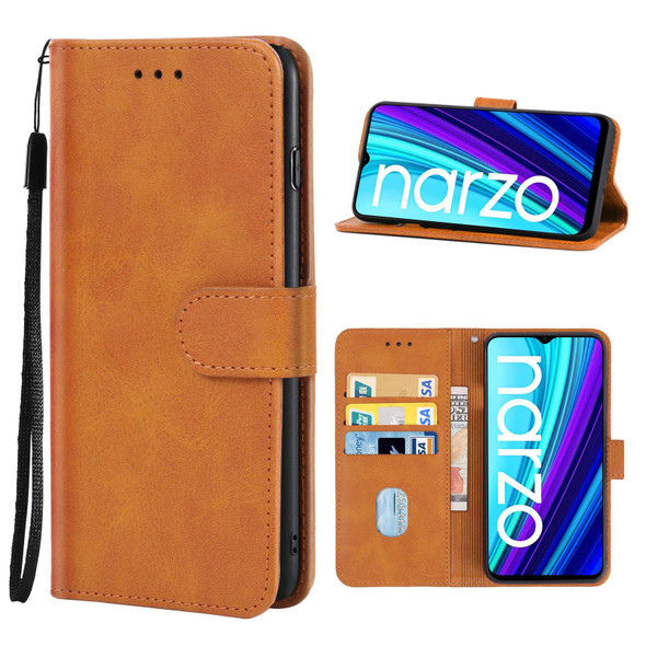 Leather Phone Case - OPPO Realme Narzo(Brown)