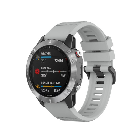 Garmin Fenix 7X 26mm Solid Color Silicone Quick Release Watch Band(Gray)