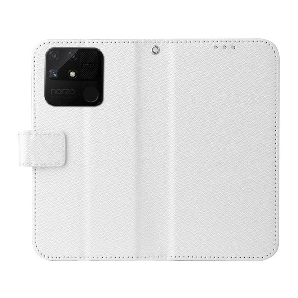 OPPO Realme Narzo 50A Diamond Texture Leather Phone Case(White)