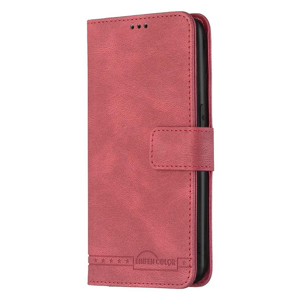 OPPO A7 Magnetic Clasp RFID Blocking Anti-Theft Leather Case with Holder & Card Slots & Wallet(Red)