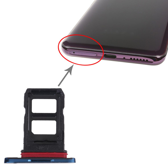 SIM Card Tray + SIM Card Tray for OPPO Find X CPH1871 PAFM00 (Blue)