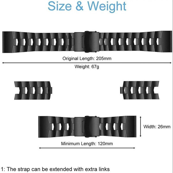 Garmin Fenix 6X 26mm Titanium Alloy Quick Release Watch Band(Black)