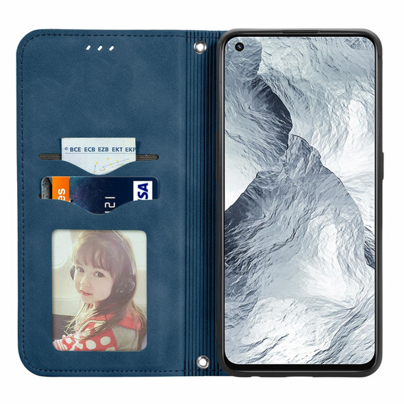 OPPO Realme Q3 Pro Carnival / Realme GT Master Retro Skin Feel Business Magnetic Horizontal Flip Leather Case With Holder & Card Slots & Wallet & Photo Frame(Blue)