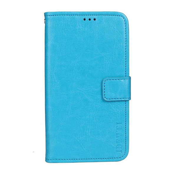 idewei Crazy Horse Texture Horizontal Flip Leather Case with Holder & Card Slots & Wallet - OPPO A93s 5G(Sky Blue)