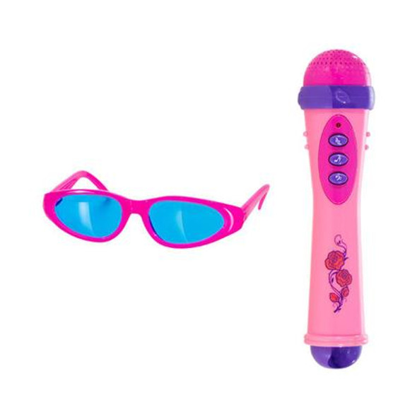 Kids' Karaoke Microphone & Multicolour Sunglass Gift Set