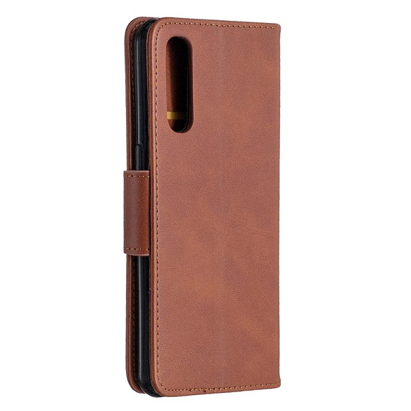 OPPO Reno3 Pro Retro Lambskin Texture Pure Color Horizontal Flip PU Leather Case, with Holder & Card Slots & Wallet & Lanyard(Brown)