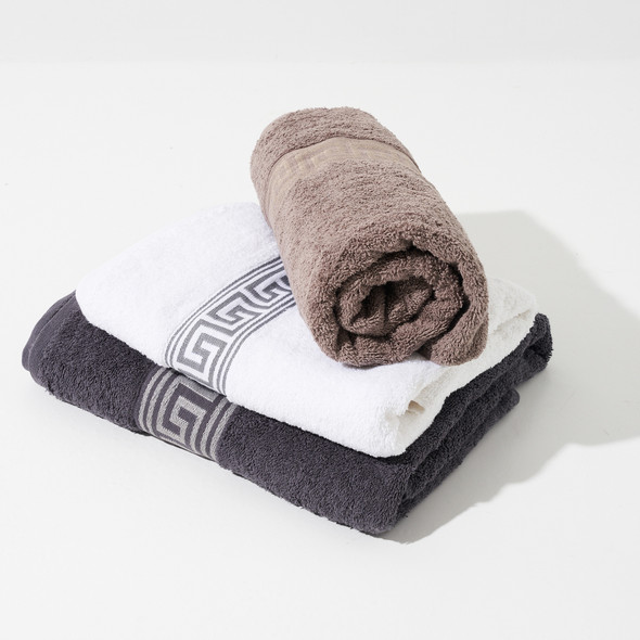 Simon Baker 600GSM Greek Key Cotton Towels - Luxury & Durable