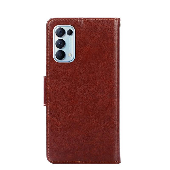 OPPO Reno5 4G Crystal Texture Leather Phone Case(Brown)