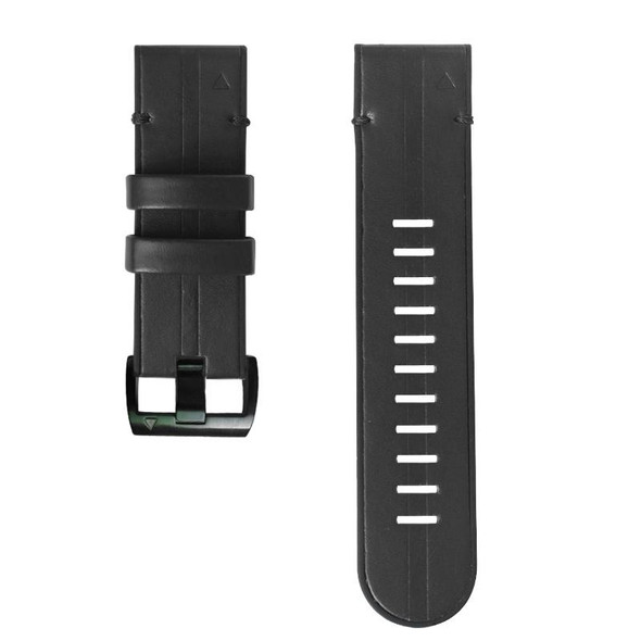 Garmin Fenix 7X Silicone + Leather Quick Release Watch Band(Black)