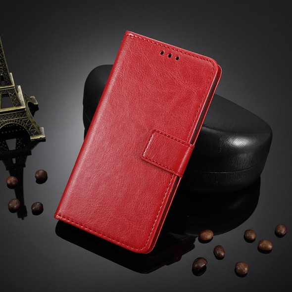 OPPO Reno6 Pro 5G Crazy Horse Texture Horizontal Flip Leather Case with Holder & Card Slots & Lanyard(Red)