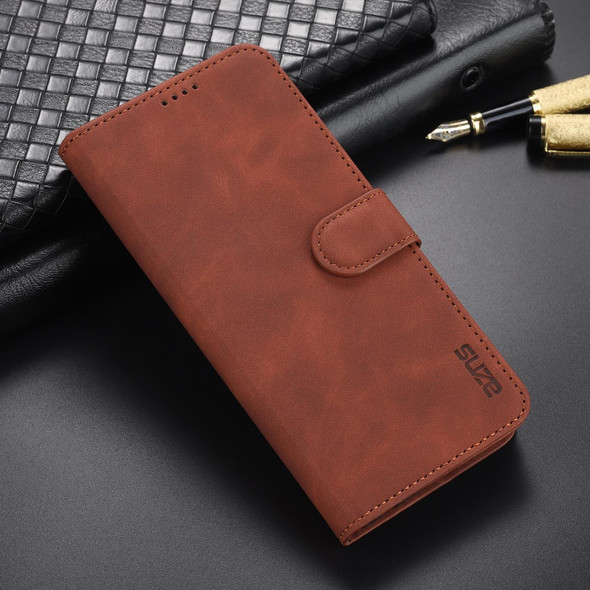 OPPO Reno6 Pro 5G AZNS Skin Feel Calf Texture Horizontal Flip Leather Case with Card Slots & Holder & Wallet(Brown)