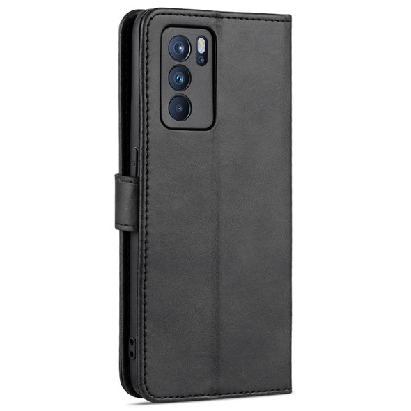 OPPO Reno6 Pro 5G AZNS Skin Feel Calf Texture Horizontal Flip Leather Case with Card Slots & Holder & Wallet(Black)