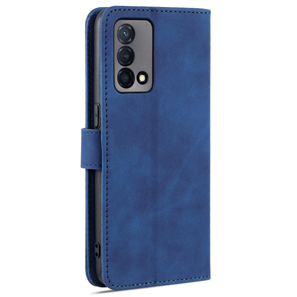 OPPO K9 AZNS Skin Feel Calf Texture Horizontal Flip Leather Case with Card Slots & Holder & Wallet(Blue)