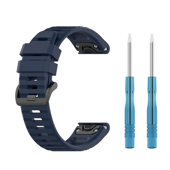 Garmin Fenix 6 22mm Quick Release Official Texture Wrist Strap Watchband with Plastic Button(Midnight Blue)