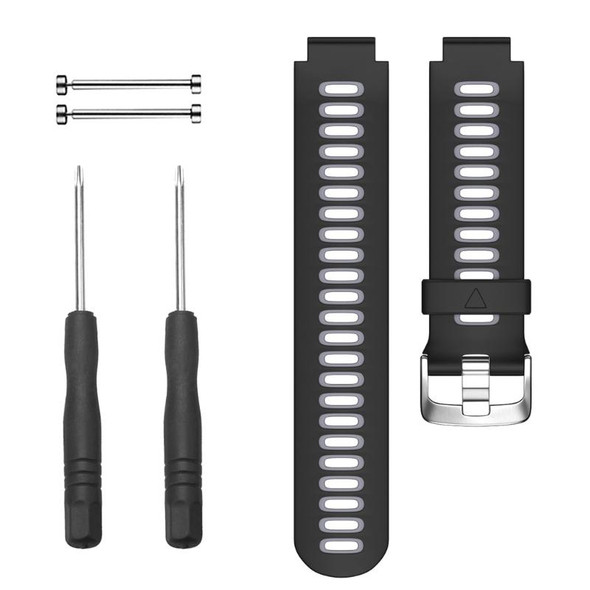 Garmin Forerunner 735 XT Two-tone Silicone Watch Band(Black + Grey)