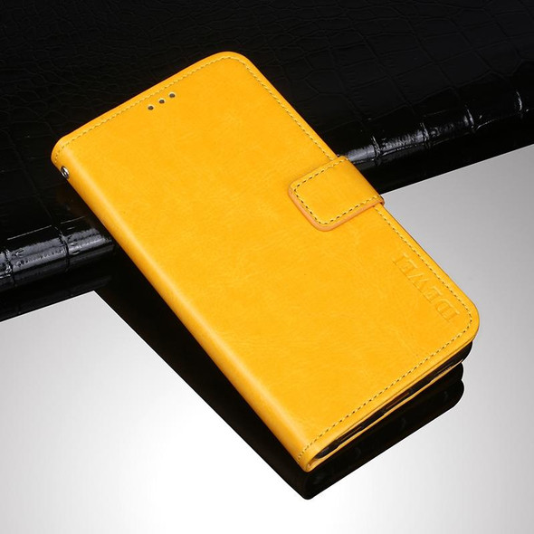 OPPO Reno6 Pro 5G idewei Crazy Horse Texture Horizontal Flip Leather Case with Holder & Card Slots & Wallet(Yellow)