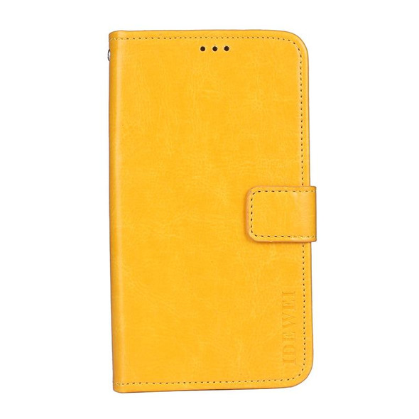 OPPO Reno6 Pro 5G idewei Crazy Horse Texture Horizontal Flip Leather Case with Holder & Card Slots & Wallet(Yellow)