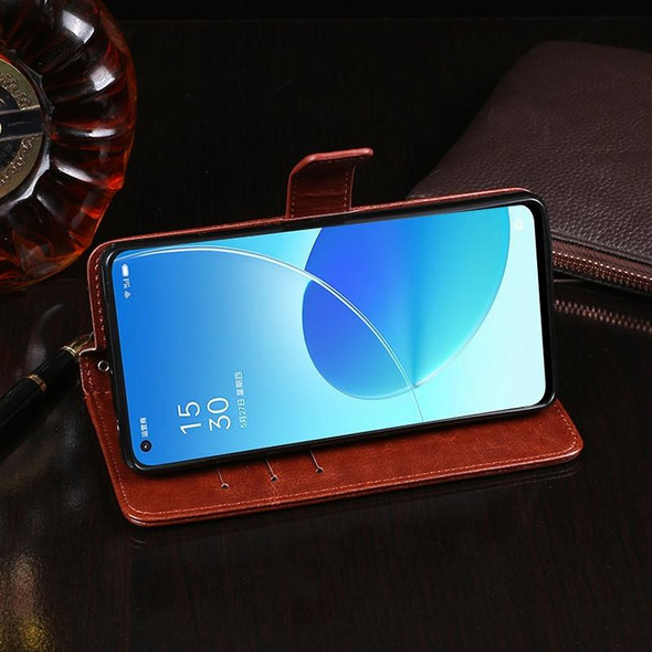 OPPO Reno6 Pro 5G idewei Crazy Horse Texture Horizontal Flip Leather Case with Holder & Card Slots & Wallet(Brown)