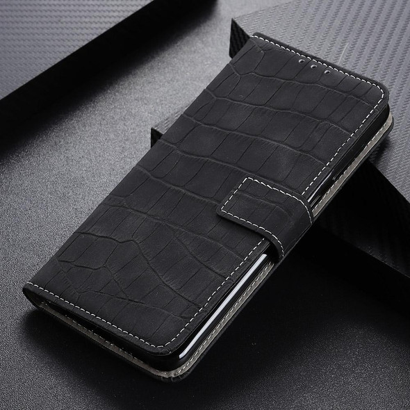 OPPO Reno6 Pro+ 5G Crocodile Texture Horizontal Flip Leather Case with Holder & Card Slots & Wallet(Black)