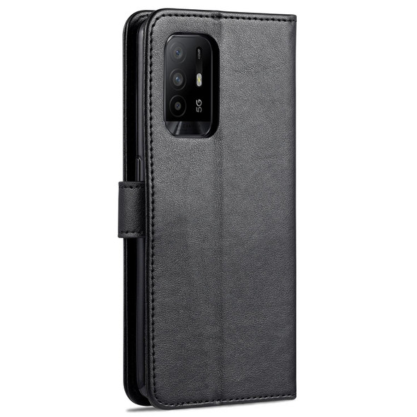 OPPO A94 5G / Reno5Z 5G / F19 Pro+ 5G AZNS Sheepskin Texture Horizontal Flip Leather Case with Holder & Card Slots & Wallet(Black)