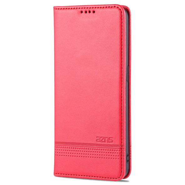 OPPO Reno6 / Reno6 Pro AZNS Magnetic Calf Texture Horizontal Flip Leather Case with Card Slots & Holder & Wallet(Red)