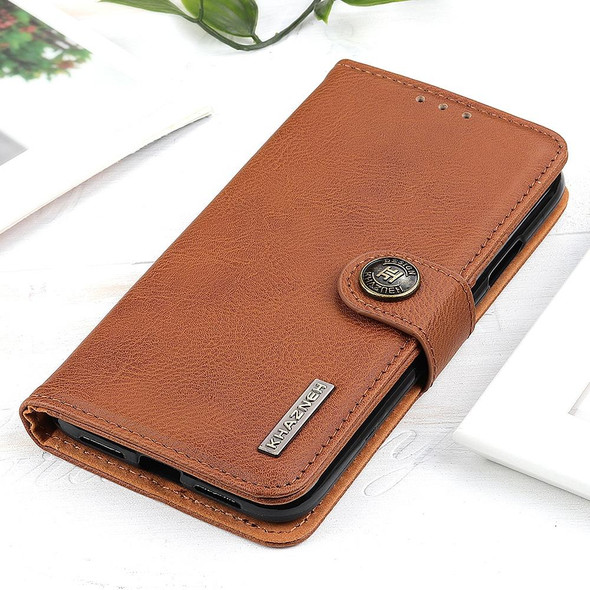 OPPO Reno6 Pro 5G KHAZNEH Cowhide Texture Horizontal Flip Leather Case with Holder & Card Slots & Wallet(Brown)