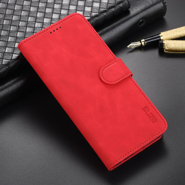 OPPO Reno5 Pro AZNS Skin Feel Calf Texture Horizontal Flip Leather Case with Card Slots & Holder & Wallet((Red)