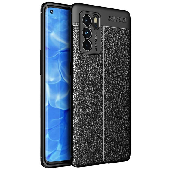 OPPO Reno6 Pro 5G Litchi Texture TPU Shockproof Case(Black)