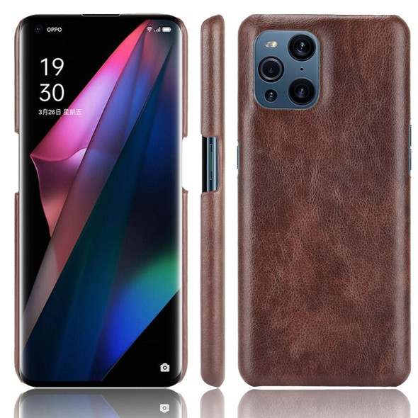 OPPO Find X3 / X3 Pro Shockproof Litchi Texture PC + PU Case(Brown)