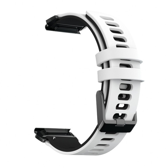 Garmin Fenix 6X Two-color Silicone Quick Release Watch Band(White Black)